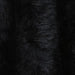 Black faux fur fabric swatch with varying pile lengths creating a textured, soft appearance.