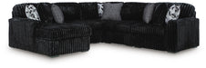 Midnight-Madness Sectional with Chaise - Onyx